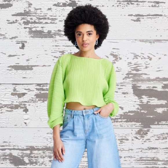 Future Collective Tops - Lime Green Women's Crop Top
